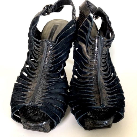 Lovely People Thistle Black Leather Heels - Picture 2 of 6